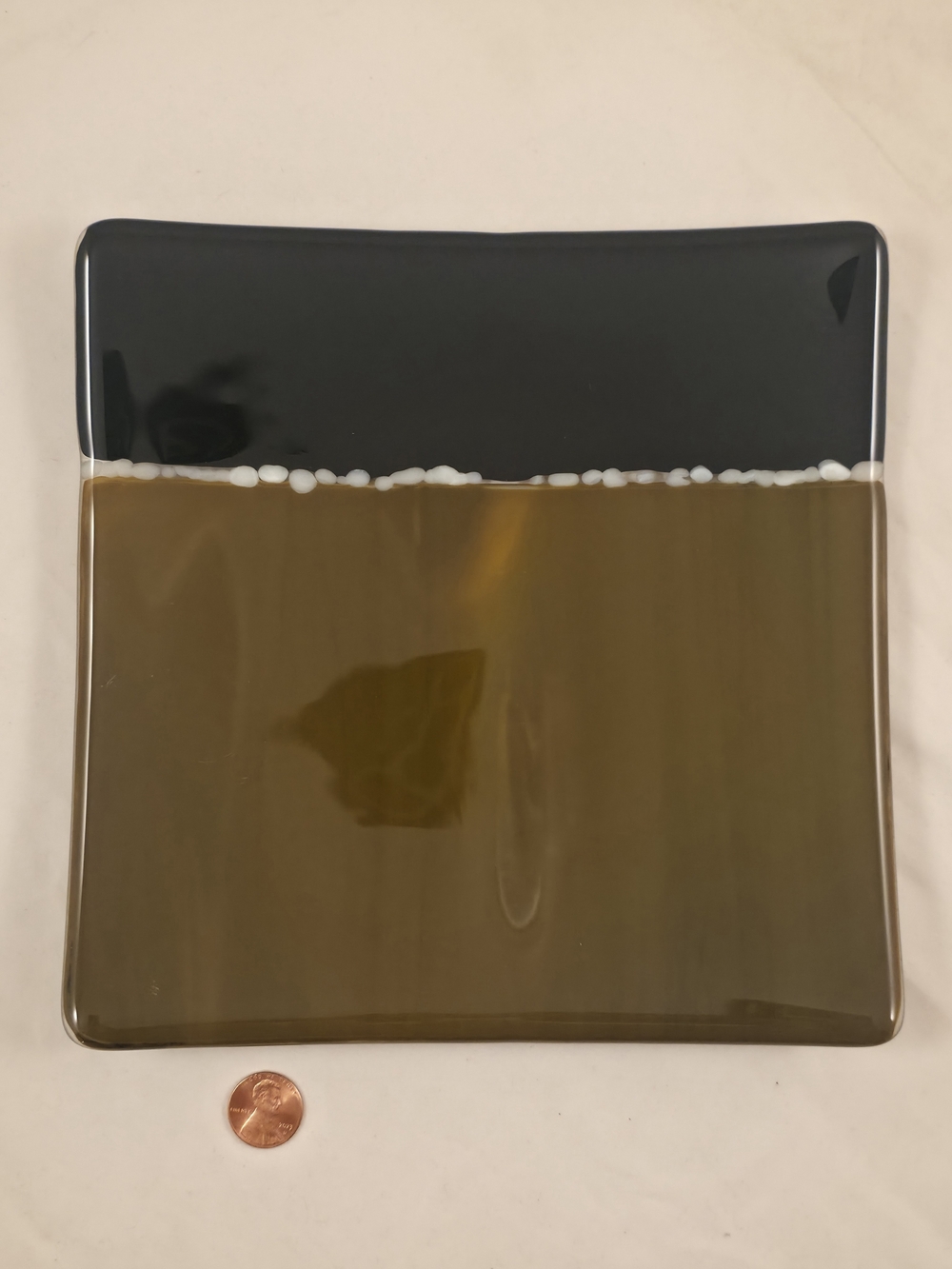 Decorative Glass Accent Plate in Black and Brown by